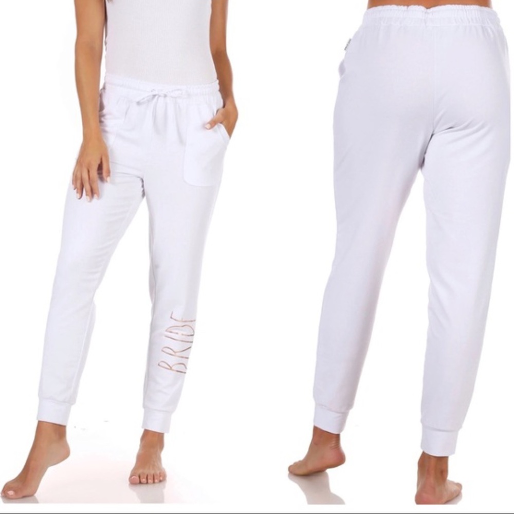 Rae Dunn Bride Wedding White Jogger Lounge M
